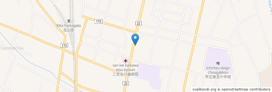 Mapa de ubicacion de 寿ゞ喜 総本店 en Jepun, 山形県, 山形市.