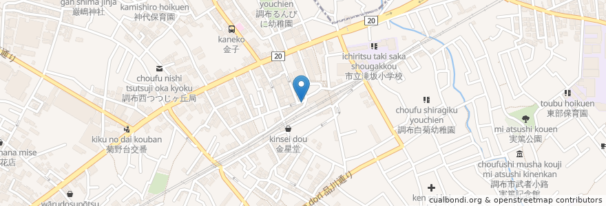 Mapa de ubicacion de やきとり鳥次郎 en 日本, 東京都, 調布市.