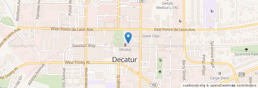 Mapa de ubicacion de Celebration en États-Unis D'Amérique, Géorgie, Dekalb County, Decatur.