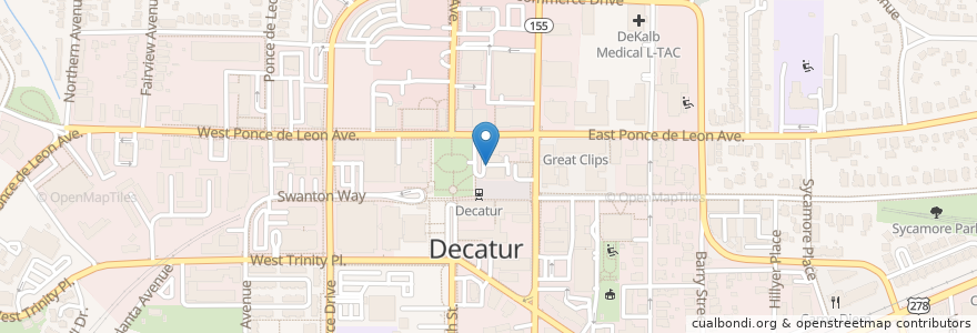 Mapa de ubicacion de Zucca en 美利坚合众国/美利堅合眾國, 喬治亞州, Dekalb County, Decatur.