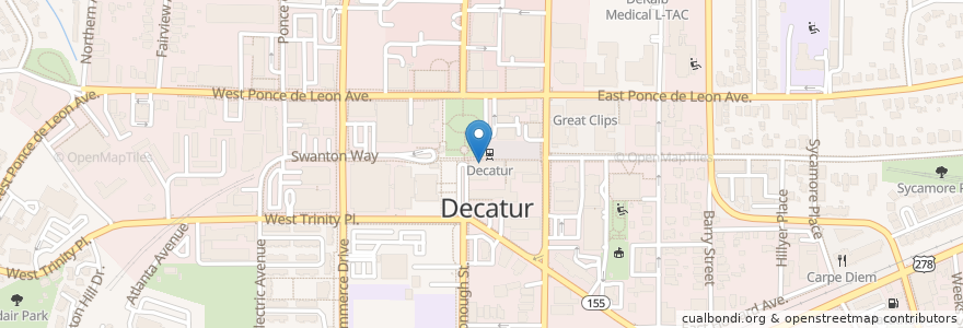 Mapa de ubicacion de Mac McGee's en ایالات متحده آمریکا, جورجیا, Dekalb County, Decatur.