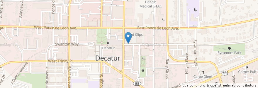 Mapa de ubicacion de Zipcar en 美利坚合众国/美利堅合眾國, 喬治亞州, Dekalb County, Decatur.