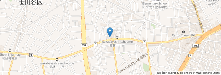 Mapa de ubicacion de Courier en 日本, 東京都, 世田谷区.