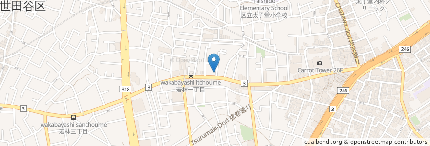 Mapa de ubicacion de OBSCURA en Japan, Tokio, 世田谷区.