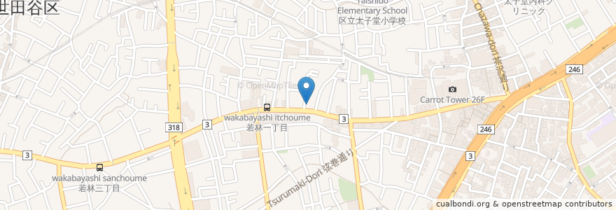 Mapa de ubicacion de 魚ぎょ en 日本, 東京都, 世田谷区.