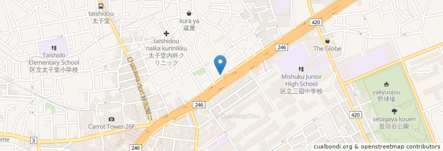 Mapa de ubicacion de 世田谷KU歯科 en Giappone, Tokyo, 世田谷区.