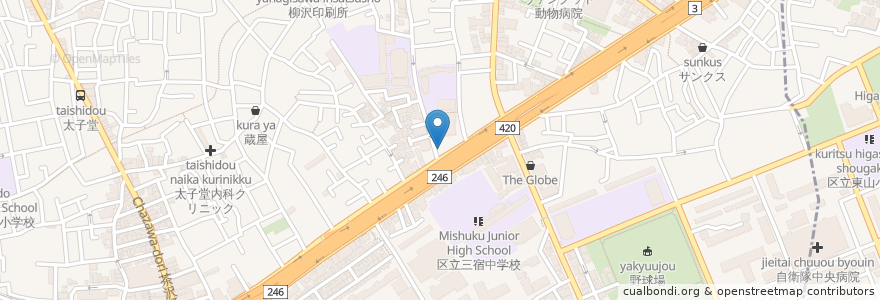 Mapa de ubicacion de PRO en اليابان, 東京都, 世田谷区.