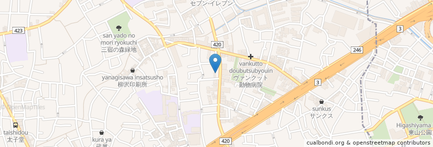 Mapa de ubicacion de 笹木動物病院 en Japan, Tokyo, Setagaya.