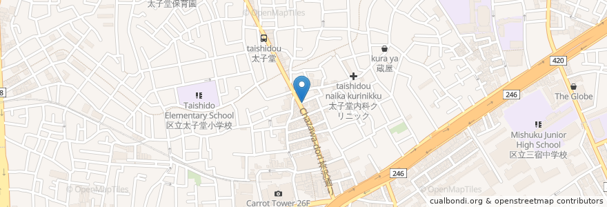 Mapa de ubicacion de puan en Jepun, 東京都, 世田谷区.