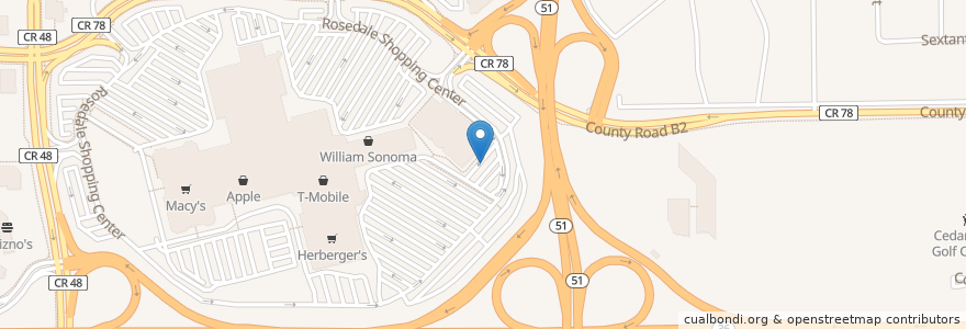 Mapa de ubicacion de Rosedale Transit Center en アメリカ合衆国, ミネソタ州, Ramsey County, Roseville.