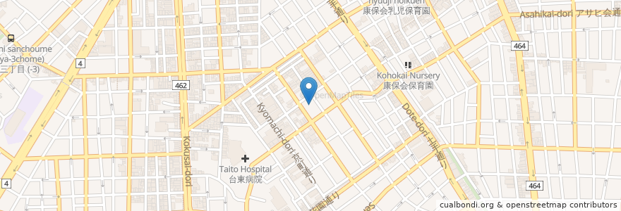 Mapa de ubicacion de エル・クィーン en Japon, Tokyo, 台東区.