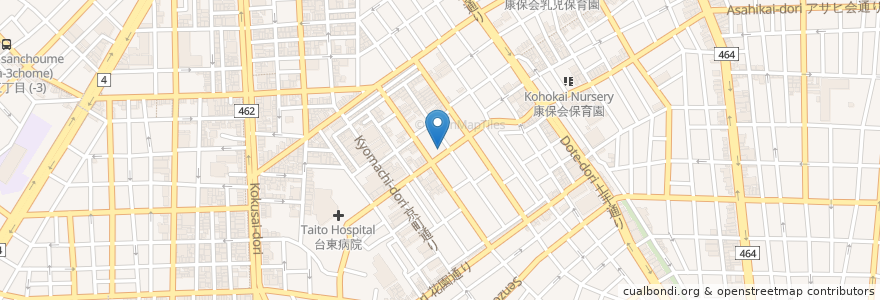 Mapa de ubicacion de 金瓶梅 en 日本, 東京都, 台東区.