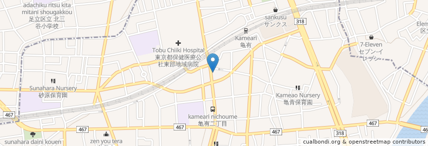 Mapa de ubicacion de 亀有プレイガール en 日本, 东京都/東京都, 足立区.