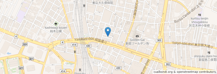 Mapa de ubicacion de 新宿角海老 en Japan, Tokyo, Shinjuku.