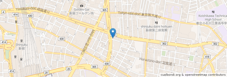 Mapa de ubicacion de ニュー姫 en ژاپن, 東京都, 新宿区.