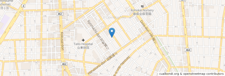 Mapa de ubicacion de 銀馬車 en اليابان, 東京都, 台東区.
