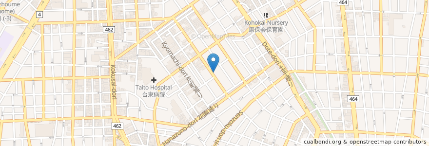 Mapa de ubicacion de エクセレントクラブ男爵 en 日本, 東京都, 台東区.