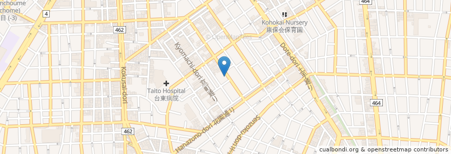 Mapa de ubicacion de ティアラ en Japan, Tokio, 台東区.
