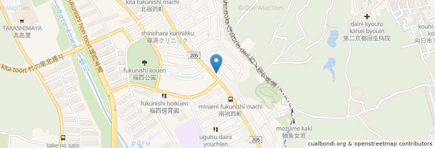 Mapa de ubicacion de 奥村小児科医院 en 日本, 京都府, 京都市, 西京区.