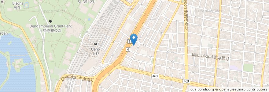 Mapa de ubicacion de K's dental clinic en Giappone, Tokyo, 台東区.