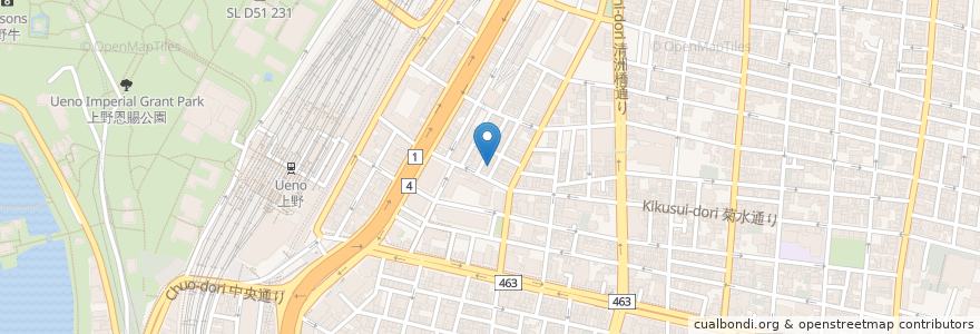 Mapa de ubicacion de BINGO! en Japan, 東京都, 台東区.
