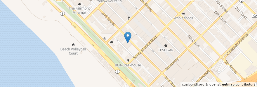 Mapa de ubicacion de Laemmle Monica Film Center en Amerika Syarikat, California, Los Angeles County.