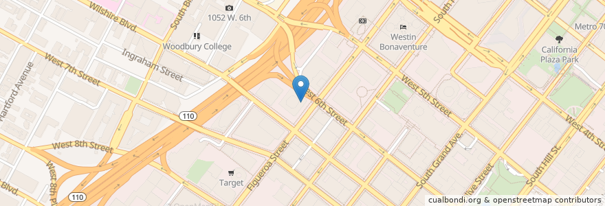 Mapa de ubicacion de Spire 73 en 미국, 캘리포니아주, Los Angeles County, 로스앤젤레스.