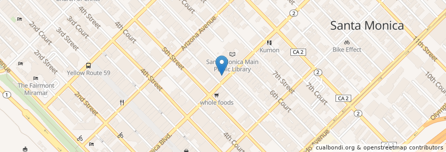 Mapa de ubicacion de Sunnin Lebanese Cuisine en 미국, 캘리포니아주, Los Angeles County.