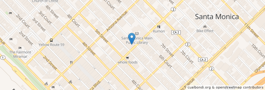 Mapa de ubicacion de Southland Credit Union en 미국, 캘리포니아주, Los Angeles County.