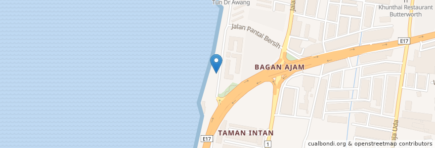 Mapa de ubicacion de Beach Garden Cafe en Malaysia, Pulau Pinang, Seberang Perai, Seberang Perai Utara.