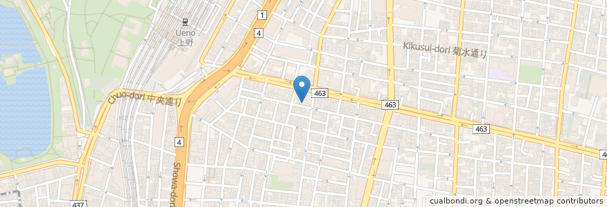 Mapa de ubicacion de コスモ薬局 en Japonya, 東京都, 台東区.