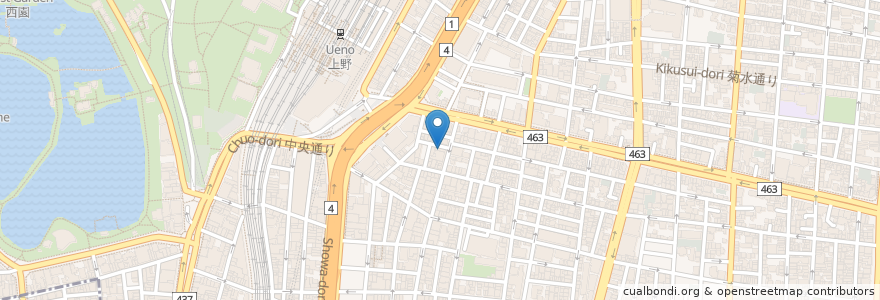 Mapa de ubicacion de 高橋歯科 en اليابان, 東京都, 台東区.