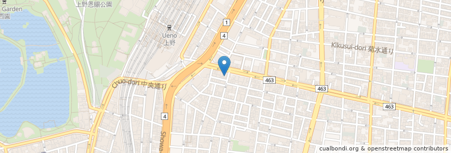 Mapa de ubicacion de 高級喫茶 古城 en Jepun, 東京都, 台東区.