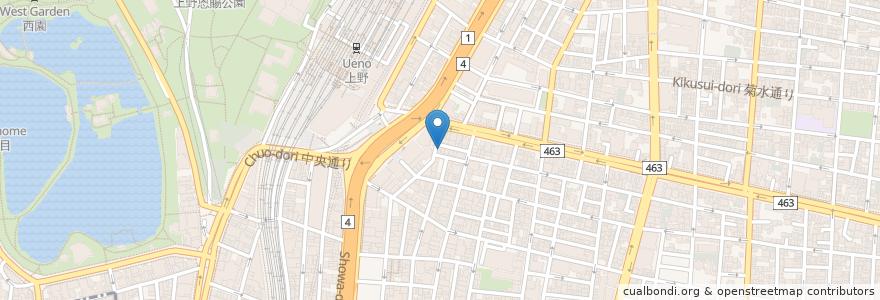 Mapa de ubicacion de スナック ニュー兜 en 日本, 東京都, 台東区.