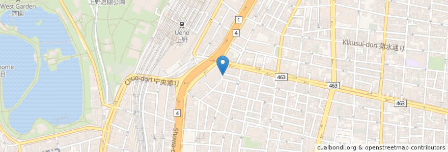Mapa de ubicacion de めんそーれ琉王 en ژاپن, 東京都, 台東区.