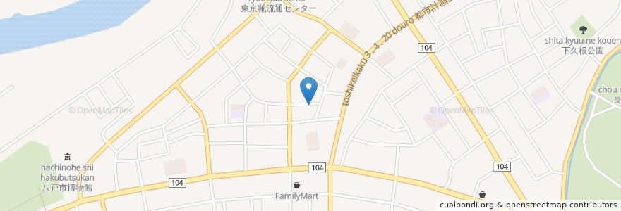 Mapa de ubicacion de いっぷく亭 en اليابان, محافظة آوموري, 八戸市.