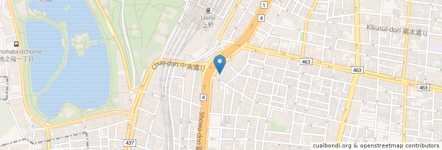 Mapa de ubicacion de 常陽銀行 en اليابان, 東京都, 台東区.