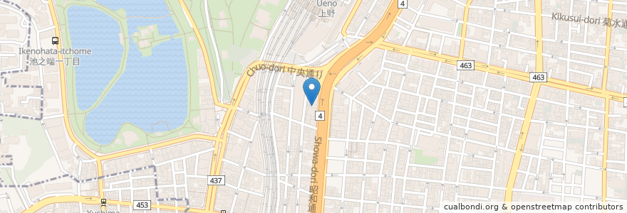 Mapa de ubicacion de 上野耳鼻咽喉科クリニック en Japon, Tokyo, 台東区.