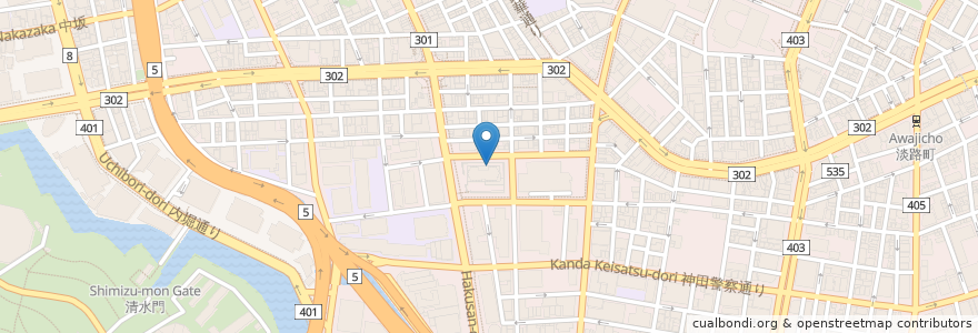 Mapa de ubicacion de Jimbocho dental clinic en Japon, Tokyo, 千代田区.