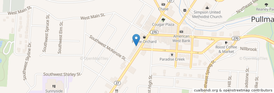 Mapa de ubicacion de My Office en Estados Unidos De América, Washington, Whitman County, Pullman.