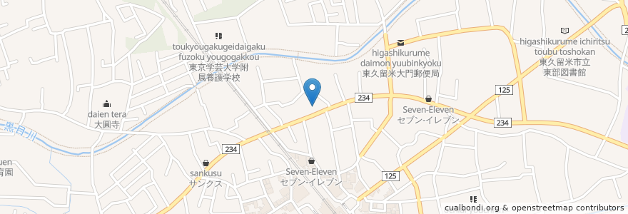 Mapa de ubicacion de JA東京みらい en 日本, 東京都, 東久留米市.