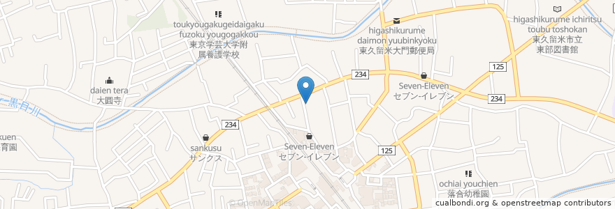 Mapa de ubicacion de 茶留夢 en 日本, 東京都, 東久留米市.