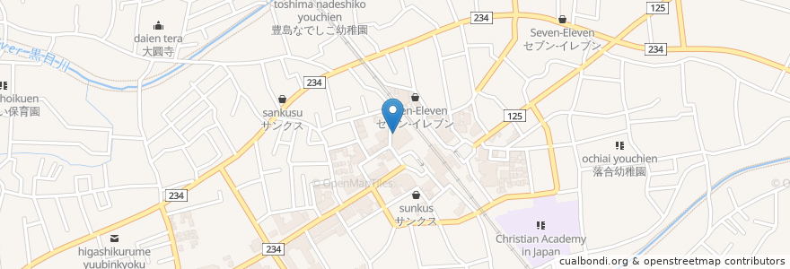 Mapa de ubicacion de サイゼリヤ en 일본, 도쿄도, 東久留米市.
