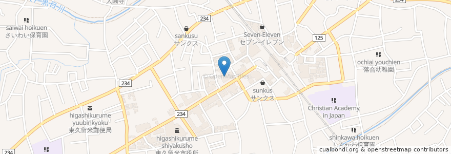 Mapa de ubicacion de スギ薬局 en Japan, Tokio, 東久留米市.