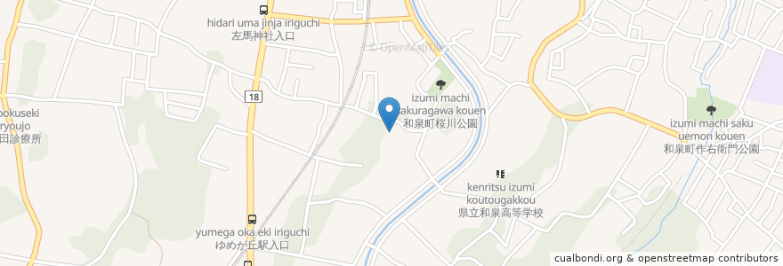 Mapa de ubicacion de 中ノ宮左馬神社 en Japan, Präfektur Kanagawa, Yokohama, 泉区.