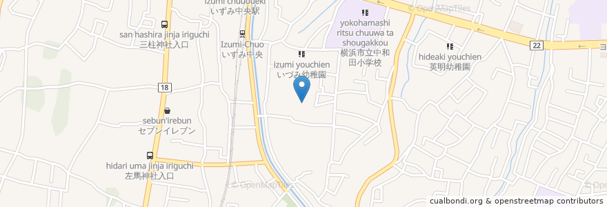 Mapa de ubicacion de 長福寺 en Japan, Kanagawa Prefecture, Yokohama, Izumi Ward.