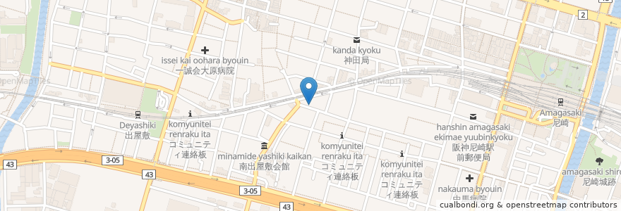 Mapa de ubicacion de 居酒屋 ふみこちゃん en 일본, 효고현, 尼崎市.