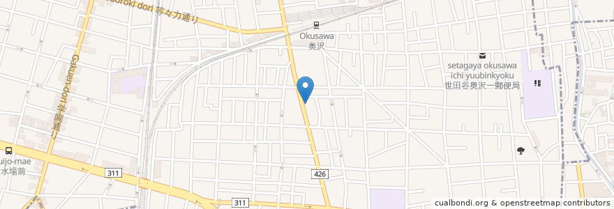 Mapa de ubicacion de 蔵乃家 en Giappone, Tokyo, 世田谷区.