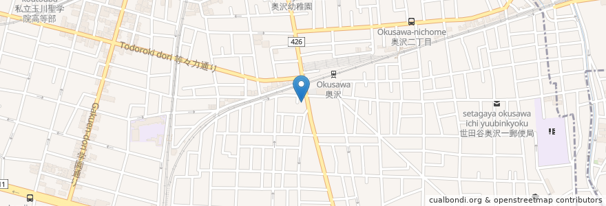 Mapa de ubicacion de KFC en ژاپن, 東京都, 世田谷区.