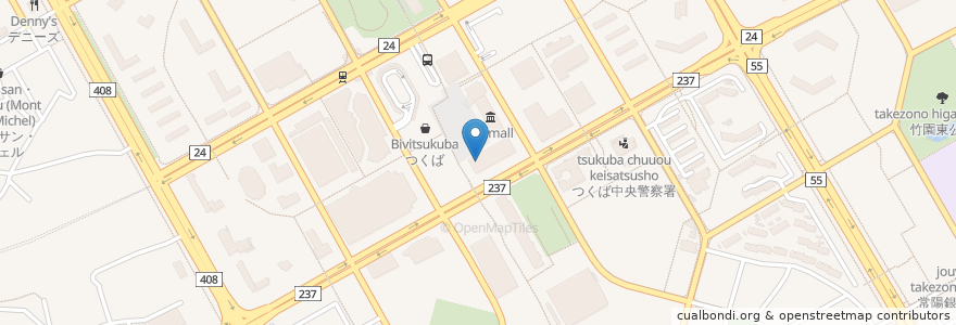 Mapa de ubicacion de つくばイノベーションプラザ en Japonya, 茨城県, つくば市.